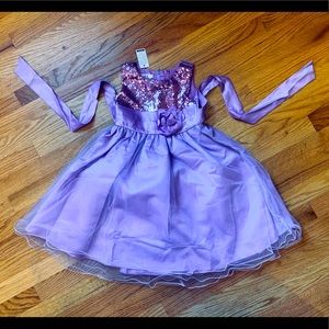 NEW Toddler Girls 4T Purple Flower Party Dress